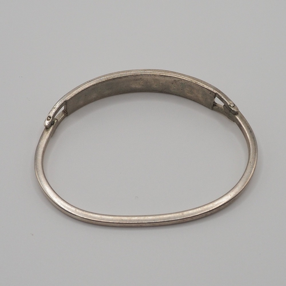 Vintage Bangle Bracelet Silver Abalone Inlay Shell Mexico Boho - Picture 9 of 12